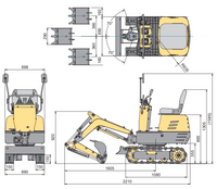 Abmessungen, Minibagger / Microbagger - STARKE-RENT Baumaschinenvermietung